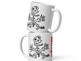 Skull & Crossbone (Last Laugh) – White glossy mug