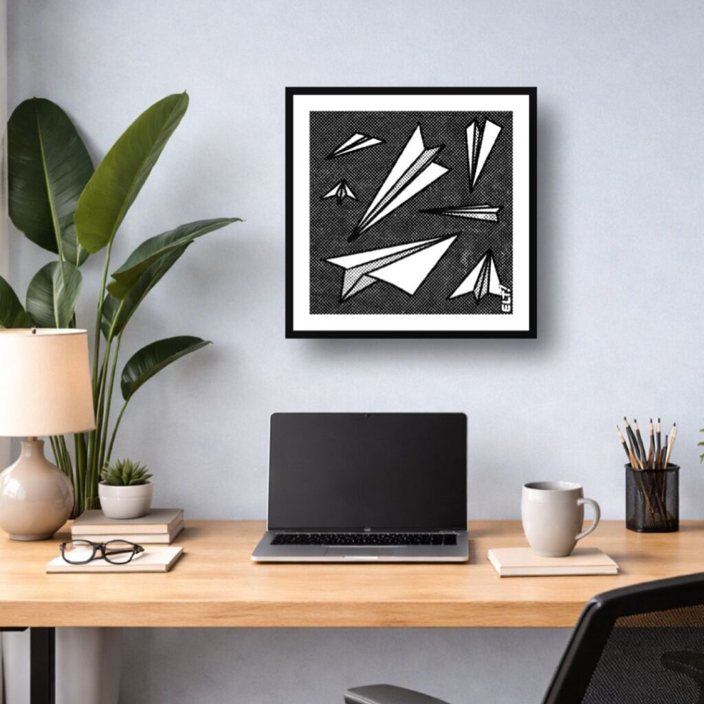 "Paper Planes" by ELT! -- 14" x 14" Fine Art Print