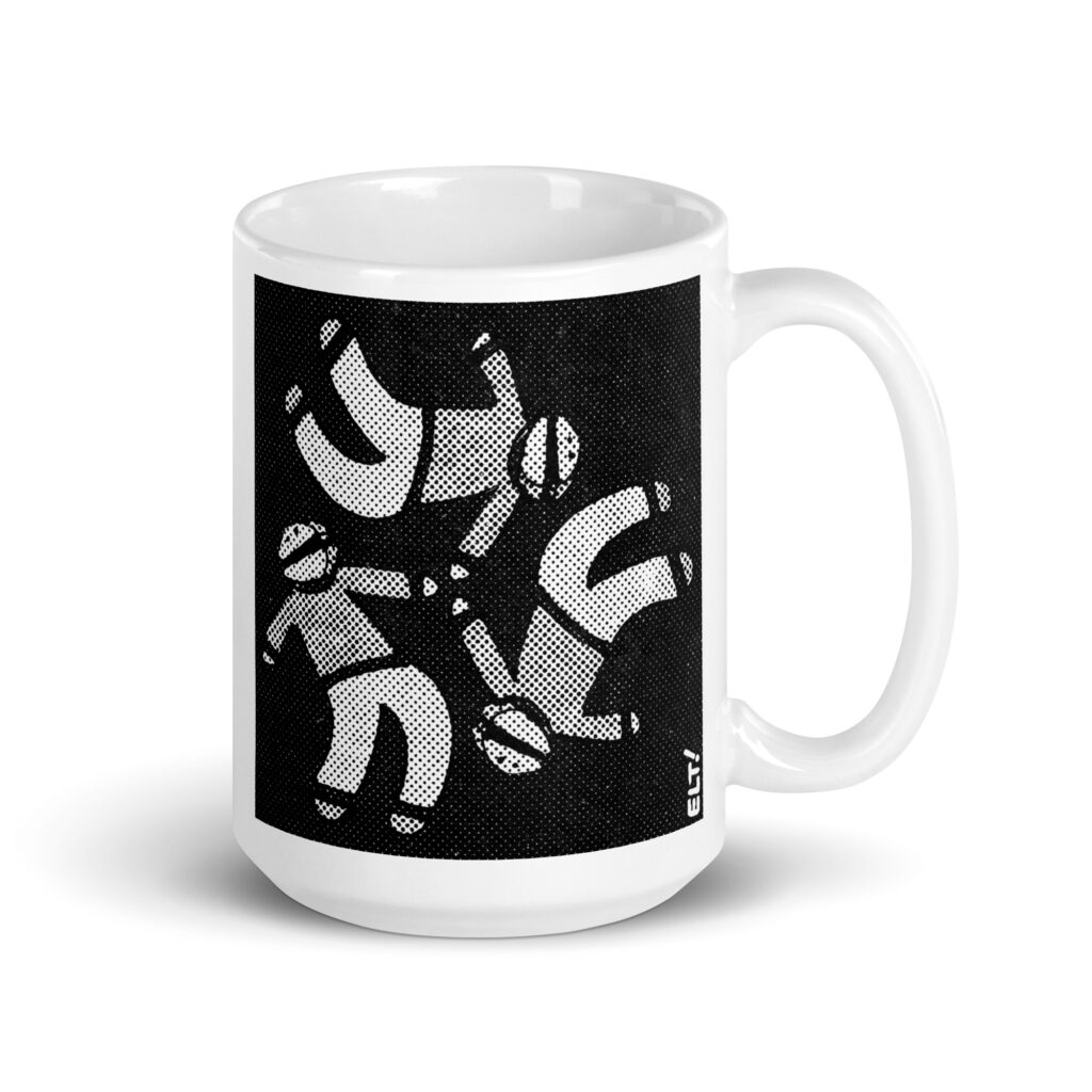 "Poppin Heads" by ELT! -- White glossy mug